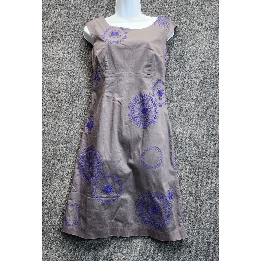 Boden Women Embroidered Medallion Cotton Sheath Shift Dress Boho 6R